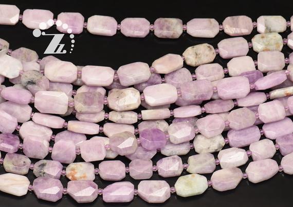 Spodumene Faceted Slab Beads,nugget Bead,kunzite,purple Spodumene,natural,genuine,gemstone,diy Beads,13-16x16-21mm,15" Full Strand
