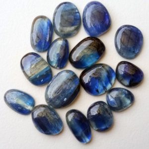 Shop Kyanite Cabochons! 10-12mm Kyanite Plain Cabochons, Natural Kyanite Free Form Flat Back Cabochons For Jewelry, Loose Kyanite (5 Pcs To 10 Pcs Options) – PDG288 | Natural genuine stones & crystals in various shapes & sizes. Buy raw cut, tumbled, or polished gemstones for making jewelry or crystal healing energy vibration raising reiki stones. #crystals #gemstones #crystalhealing #crystalsandgemstones #energyhealing #affiliate #ad