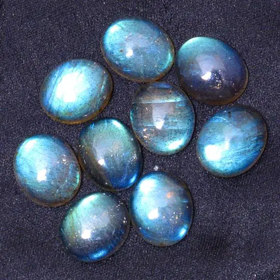 Labradorite Gemstone 10x12mm Oval Cabochon | Natural High Blue Fire Aaa Labradorite Semi Precious Loose Gemstone Smooth Cabochon For Jewelry