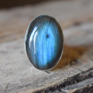 Shop Labradorite Rings! Blue labradorite ring, Statement Ring/ 925 Sterling Silver Ring/ Gifts for her/ Birthstone Jewelry/ Handmade Ring/ Boho Rings #B220 | Natural genuine Labradorite rings, simple unique handcrafted gemstone rings. #rings #jewelry #shopping #gift #handmade #fashion #style #affiliate #ad