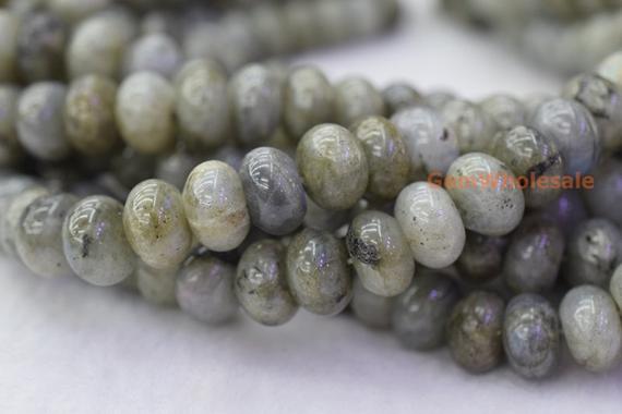 15.5" 6x10mm Natural Labradorite Rondelle Beads, Natural  Labradorite Disc Beads, Labradorite Roundel Beads 6x10mm Qgc
