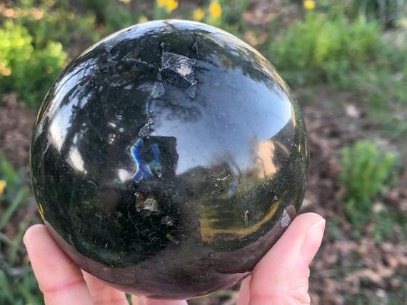 Xl Labradorite Sphere 85mm Ado - Labradorite - Large Labradorite Ball - Crystal Grid - Altar Decor - Feldspar - Massage Stone