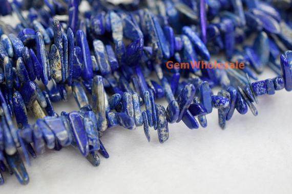 15.5" Lapis Lazuli Tooth Chips 11~22mm, High Quality Blue Color Gemstone Long Chips, Diy Beads,lapis Lazuli  Spike