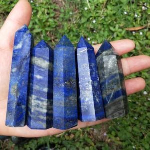 Shop Lapis Lazuli Points & Wands! Lapis Lazuli Point | Natural genuine stones & crystals in various shapes & sizes. Buy raw cut, tumbled, or polished gemstones for making jewelry or crystal healing energy vibration raising reiki stones. #crystals #gemstones #crystalhealing #crystalsandgemstones #energyhealing #affiliate #ad