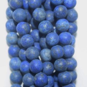 Shop Lapis Lazuli Round Beads! Matte Lapis Lazuli Beads – Round 6 mm Gemstone Beads – Full Strand 15 1/2", 60 beads, A Quality | Natural genuine round Lapis Lazuli beads for beading and jewelry making.  #jewelry #beads #beadedjewelry #diyjewelry #jewelrymaking #beadstore #beading #affiliate #ad