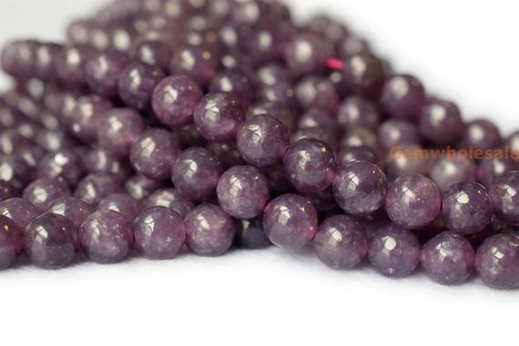 15.5" 8mm Natural Lepidolite Round Beads, Purple Diy Semi-precious Stone, Lithium Mica Gemstone Dggo