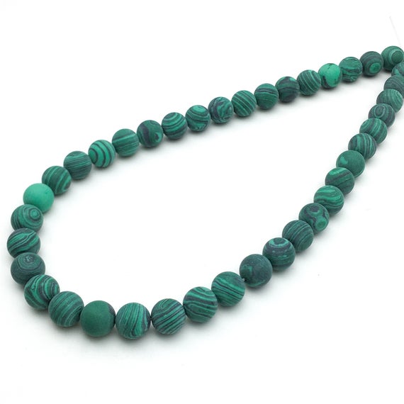 12mm Matte Malachite Beads, Round Gemstone Beads, Wholesale Beads