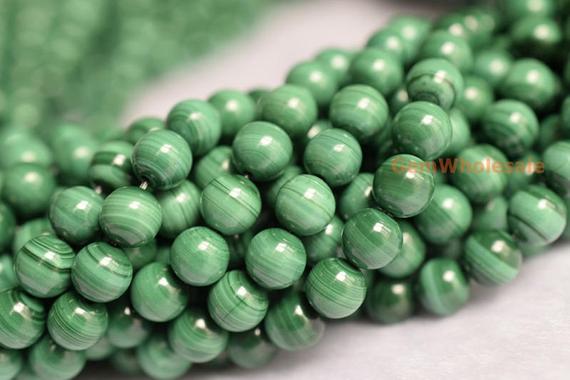 15.5" 6mm/8mm Natural Malachite Round Beads, High Quality Green Gemstone, Semi-precious Stone, High Quality Diy Beads Supply