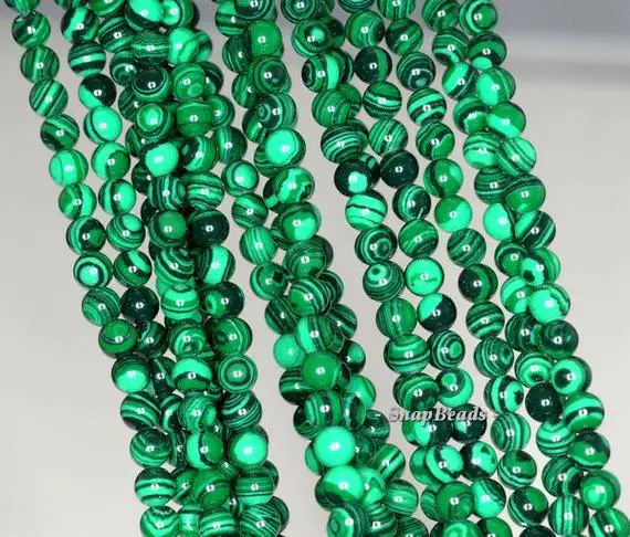 4mm Hedge Maze Malachite Gemstone Green Round 4mm Loose Beads 15.5 Inch Ful Strand (90146385-154)