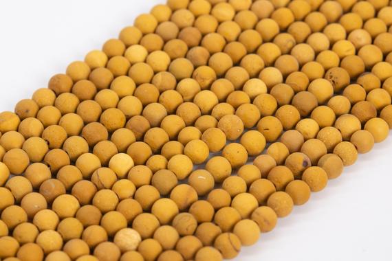 Genuine Natural Matte Yellow Mookaite Loose Beads Round Shape 4-5mm