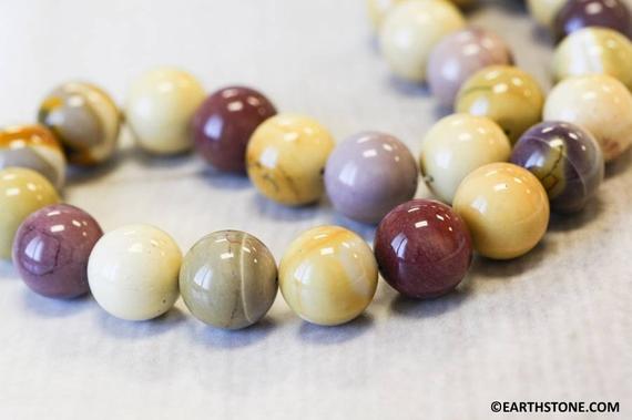 L/ Mookaite 16mm Smooth Round Beads 16" Strand Natural Mixed Red And Yellow Beads Origin Australia