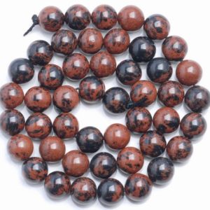 Shop Obsidian Round Beads! 10 Strands 10mm Mahogony Obsidian Gemstone Round Loose Beads 15 inch Full Strand (80005915-M33 x10) | Natural genuine round Obsidian beads for beading and jewelry making.  #jewelry #beads #beadedjewelry #diyjewelry #jewelrymaking #beadstore #beading #affiliate #ad