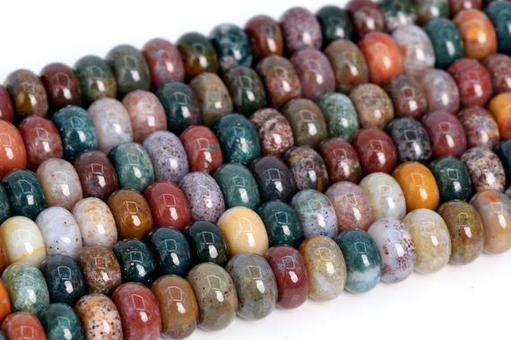 Genuine Natural Ocean Jasper Loose Beads Rondelle Shape 6x4mm 8x4mm