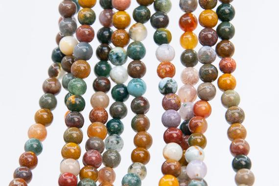 Genuine Natural Multicolor Ocean Jasper Loose Beads Round Shape 4mm