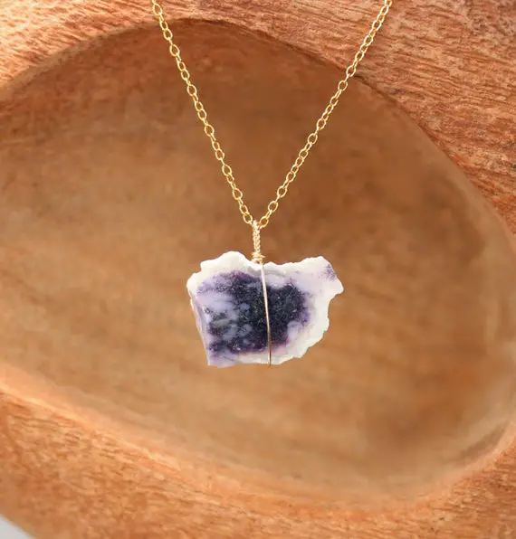 Raw Opal Necklace - Purple Opal Necklace - Genuine Opal - Morado Opal - October Birthstone - Crystal Necklace - Opal Jewelry