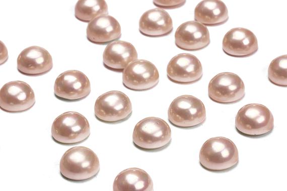 Aa Pink Pearl Cabochon,pink Pearls,pearl Cabochons,cabochons Wholesale,round Freshwater Pearl,jewelry Supplies - 1 Pearl