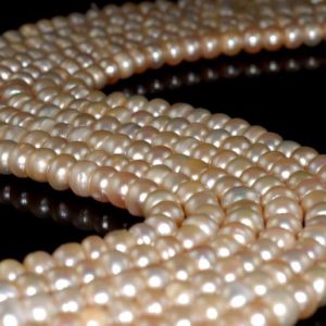 Shop Pearl Rondelle Beads! Natural Pearl Gemstone Golden White Grade AA Rondelle 8x6MM Loose Beads 14.5 inch Full Strand (90190826-B81) | Natural genuine rondelle Pearl beads for beading and jewelry making.  #jewelry #beads #beadedjewelry #diyjewelry #jewelrymaking #beadstore #beading #affiliate #ad