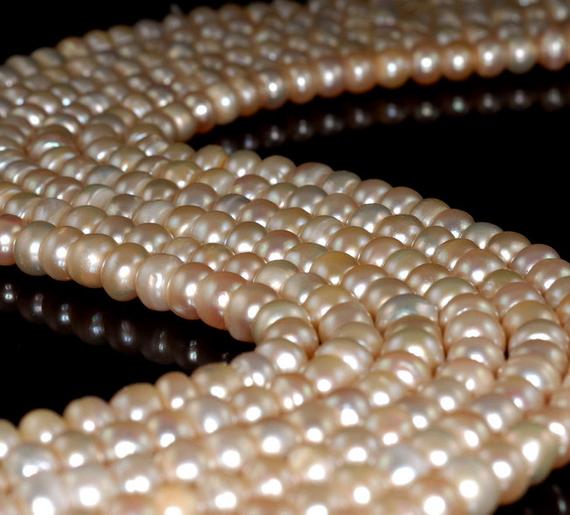 Natural Pearl Gemstone Golden White Grade Aa Rondelle 8x6mm Loose Beads 14.5 Inch Full Strand (90190826-b81)