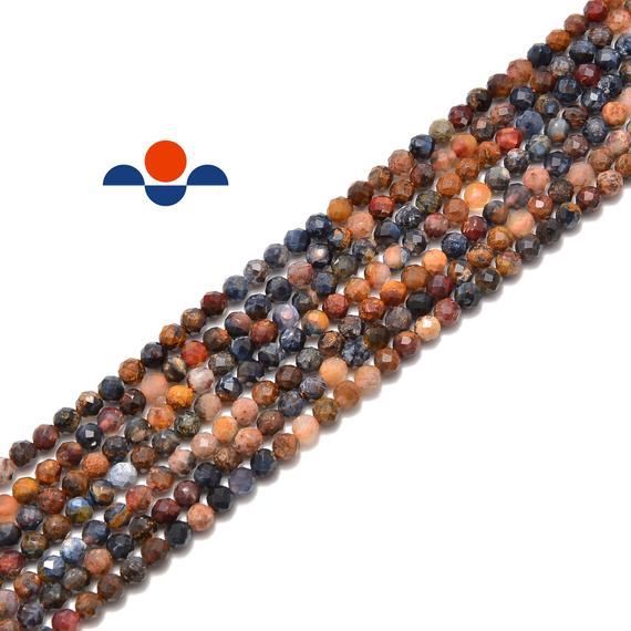 Pietersite Faceted Round Beads 2mm 3mm 4mm 15.5" Strand