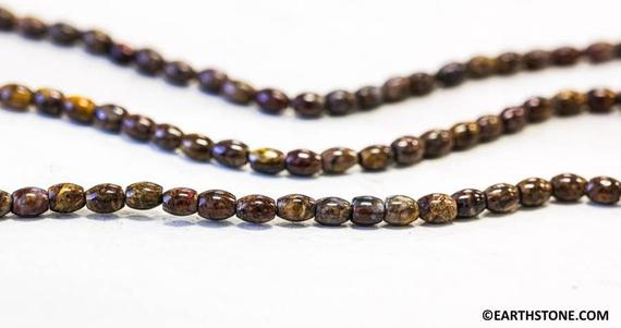 S/ Pietersite 4x6mm Oval Rice Beads 15.5" Strand Natural Brown Gemstone Beads For Crafts, And Diy Jewelry Making