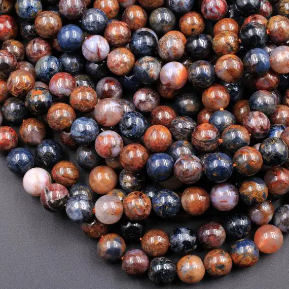 Natural Pietersite 4mm 6mm 8mm 10mm 12mm 14mm 16mm 18mm Round Beads 15.5" Strand