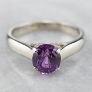 Shop Pink Sapphire Rings! Color Change Sapphire Engagement Ring, Pink Sapphire Ring, Purple Sapphire Ring, Anniversary Ring, Solitaire Ring, MRZUUF3D | Natural genuine Pink Sapphire rings, simple unique alternative gemstone engagement rings. #rings #jewelry #bridal #wedding #jewelryaccessories #engagementrings #weddingideas #affiliate #ad