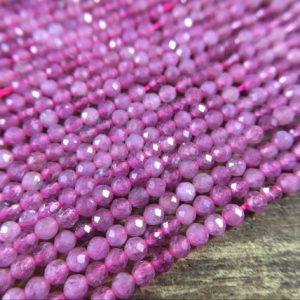 Shop Pink Tourmaline Faceted Beads! 4mm Micro Faceted Tourmaline Beads Pink Tourmaline Beads Tiny Small Tourmaline Crystal Gemstone Beads Jewelry Beads 15.5" Full Strand | Natural genuine faceted Pink Tourmaline beads for beading and jewelry making.  #jewelry #beads #beadedjewelry #diyjewelry #jewelrymaking #beadstore #beading #affiliate #ad
