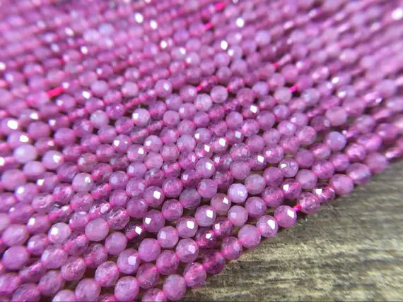 4mm Micro Faceted Tourmaline Beads Pink Tourmaline Beads Tiny Small Tourmaline Crystal Gemstone Beads Jewelry Beads 15.5" Full Strand