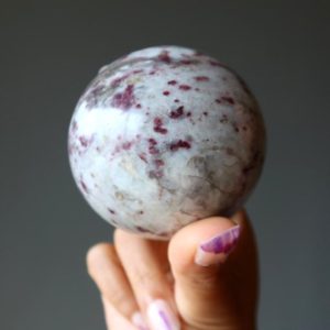 Shop Pink Tourmaline Stones & Crystals! Red Tourmaline Sphere, Fun Raspberry Rubellite Crystal Ball | Natural genuine stones & crystals in various shapes & sizes. Buy raw cut, tumbled, or polished gemstones for making jewelry or crystal healing energy vibration raising reiki stones. #crystals #gemstones #crystalhealing #crystalsandgemstones #energyhealing #affiliate #ad