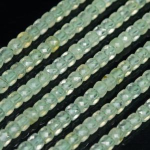 Shop Prehnite Faceted Beads! Genuine Natural Prehnite Loose Beads Grade AAA Faceted Cube Shape 4mm | Natural genuine faceted Prehnite beads for beading and jewelry making.  #jewelry #beads #beadedjewelry #diyjewelry #jewelrymaking #beadstore #beading #affiliate #ad
