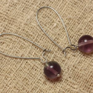 Shop Fluorite Earrings! Boucles d'Oreilles Fluorite Violette | Natural genuine Fluorite earrings. Buy crystal jewelry, handmade handcrafted artisan jewelry for women.  Unique handmade gift ideas. #jewelry #beadedearrings #beadedjewelry #gift #shopping #handmadejewelry #fashion #style #product #earrings #affiliate #ad