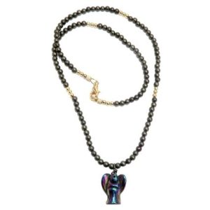 Shop Pyrite Necklaces! Pyrite Necklace Rainbow Angel Gemstone | Natural genuine Pyrite necklaces. Buy crystal jewelry, handmade handcrafted artisan jewelry for women.  Unique handmade gift ideas. #jewelry #beadednecklaces #beadedjewelry #gift #shopping #handmadejewelry #fashion #style #product #necklaces #affiliate #ad