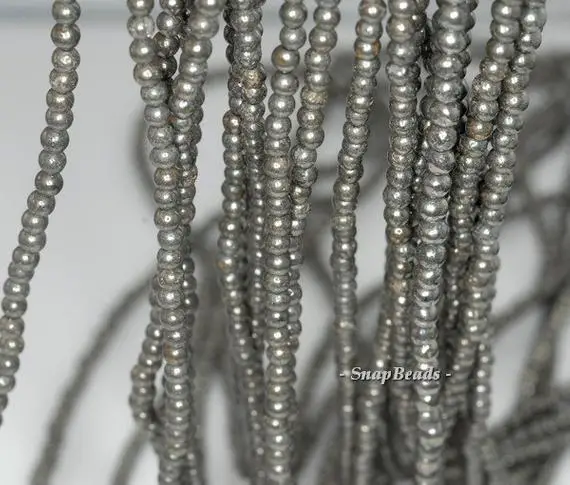 3mm Iron Pyrite Gemstone Grade Ab Round 3mm Loose Beads 15.5 Inch Full Strand (90187847-421)