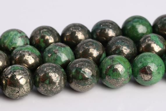 6mm Grass Green Pyrite Beads Grade Aaa Natural Gemstone Round Loose Beads 15.5" / 7.5" Bulk Lot Options(104598)