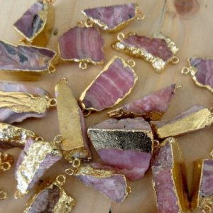 Shop Rhodochrosite Chip & Nugget Beads! Raw Rhodochrosite Connectors, Raw Gemstone Connectors, Rhodochrosite Crystal, Rhodochrosite Rough, 5 Pieces, 10m To 15mm Approx | Natural genuine chip Rhodochrosite beads for beading and jewelry making.  #jewelry #beads #beadedjewelry #diyjewelry #jewelrymaking #beadstore #beading #affiliate #ad