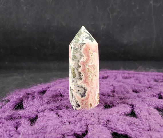 Rhodochrosite Polished Point Healing Stones Generator Tower Crystal Self Standing Pink Natural Druzy Vugs