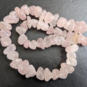Shop Rose Quartz Chip & Nugget Beads! 10-15mm Raw Rose Quartz Nuggets, Natural Rose Quartz Rough Gems, Rose Quartz Rough Beads, 13 Inches (1Strand To 5Strands Options) – PDG75 | Natural genuine chip Rose Quartz beads for beading and jewelry making.  #jewelry #beads #beadedjewelry #diyjewelry #jewelrymaking #beadstore #beading #affiliate #ad