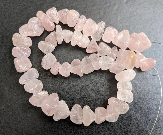 10-15mm Raw Rose Quartz Nuggets, Natural Rose Quartz Rough Gems, Rose Quartz Rough Beads, 13 Inches (1strand To 5strands Options) - Pdg75