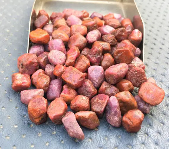 Natural Red Ruby Gemstone, Size 8-10 Mm Ruby Rough,50 Pieces  Unheated Red Ruby Gemstone,mozambique Ruby Rough,wholesale Lot Loose Gemstone