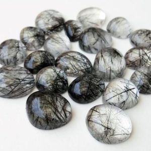 Shop Rutilated Quartz Cabochons! 10-12mm Black Rutile Quartz Plain Flat back Cabochon, Rutiliated Quartz Plain Gemstone, Rutile Cabochon For Jewelry (5Pcs To 10Pcs Options) | Natural genuine stones & crystals in various shapes & sizes. Buy raw cut, tumbled, or polished gemstones for making jewelry or crystal healing energy vibration raising reiki stones. #crystals #gemstones #crystalhealing #crystalsandgemstones #energyhealing #affiliate #ad