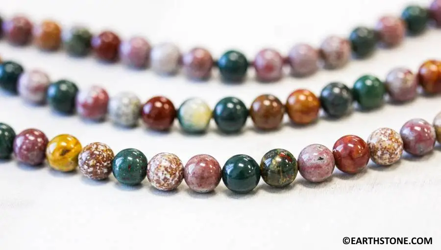 S/ Blood Stone 6mm Round 15.5" Strand Natural Gemstone Beads For Jewelry Making