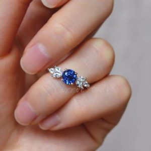 Shop Sapphire Rings! Sterling Silver Blue Sapphire Ring Sapphire Promise Ring Anniversary Ring Birthday Gift for Her September Birthstone | Natural genuine Sapphire rings, simple unique handcrafted gemstone rings. #rings #jewelry #shopping #gift #handmade #fashion #style #affiliate #ad