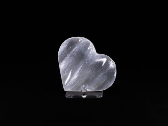Selenite Crystal Heart, Wavy Heart, Selenite Palm Stone, Crystal Heart, Gemstone Heart