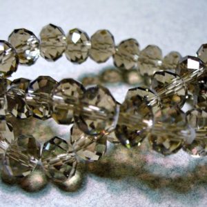 Shop Smoky Quartz Faceted Beads! Crystal Beads Faceted Smoky  Quartz  Rondelles 8x5MM | Natural genuine faceted Smoky Quartz beads for beading and jewelry making.  #jewelry #beads #beadedjewelry #diyjewelry #jewelrymaking #beadstore #beading #affiliate #ad