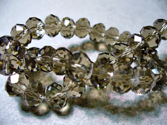 Crystal Beads Faceted Smoky  Quartz  Rondelles 8x5mm