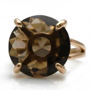 Shop Smoky Quartz Rings! Fine Smoky Quartz Ring · Rose Gold Filled Ring · Rose Gold Cocktail Ring · Unique Gemstone Ring · Gold Statement Ring | Natural genuine Smoky Quartz rings, simple unique handcrafted gemstone rings. #rings #jewelry #shopping #gift #handmade #fashion #style #affiliate #ad