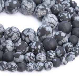 Shop Snowflake Obsidian Round Beads! Genuine Natural Matte Snowflake Obsidian Loose Beads Round Shape 6mm 8mm | Natural genuine round Snowflake Obsidian beads for beading and jewelry making.  #jewelry #beads #beadedjewelry #diyjewelry #jewelrymaking #beadstore #beading #affiliate #ad