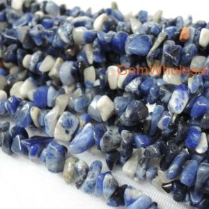 Shop Sodalite Chip & Nugget Beads! 34" Sodalite 5x10mm chips , Sodalite small chips gemstone, blue color small DIY jewelry beads, gemstone wholesaler | Natural genuine chip Sodalite beads for beading and jewelry making.  #jewelry #beads #beadedjewelry #diyjewelry #jewelrymaking #beadstore #beading #affiliate #ad