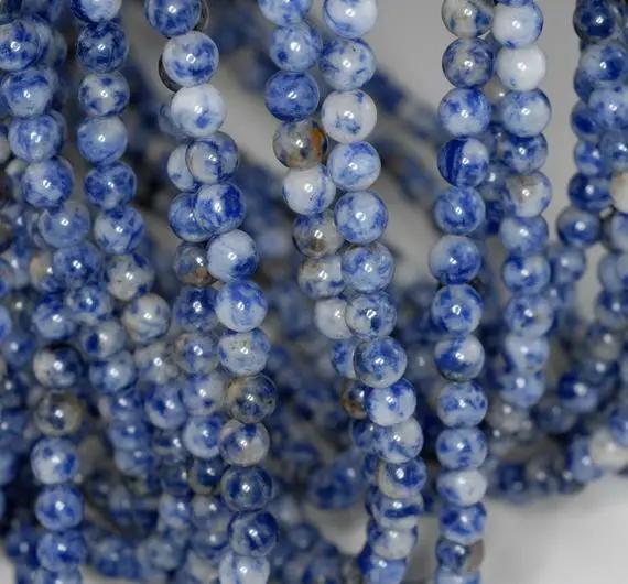6mm Blueberry Sodalite Gemstone Blue Round Loose Beads 15.5 Inch Full Strand (90184141-355)