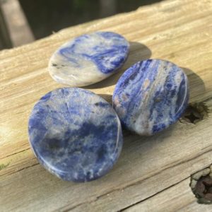 Sodalite Worry Stones – Reiki Charged Pocket Stone – Throat Chakra Crystal – Speak Your Truth – Ease Anxiety & Panic Attacks | Natural genuine stones & crystals in various shapes & sizes. Buy raw cut, tumbled, or polished gemstones for making jewelry or crystal healing energy vibration raising reiki stones. #crystals #gemstones #crystalhealing #crystalsandgemstones #energyhealing #affiliate #ad